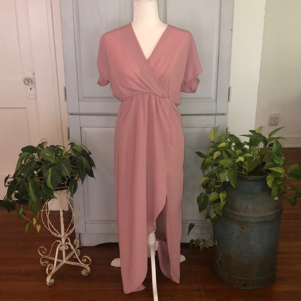Rose pink lined maxi